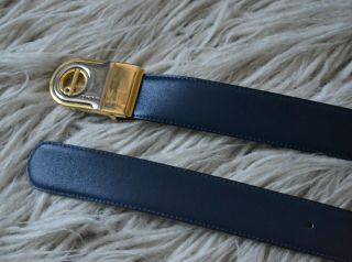 Authentic Luxury Rare Vintage 80’s Dunhill Reversible Black Blue Belt