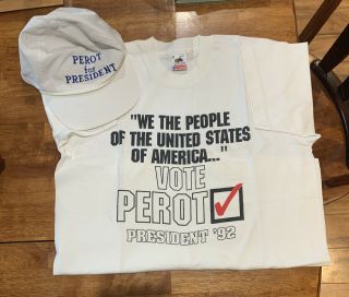 1992 Ross Perot For President Baseball Hat T - Shirt We The People Size M