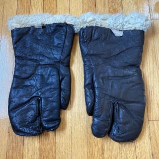 Vintage Leather U - S - N United States Navy Military Winter Gloves Large