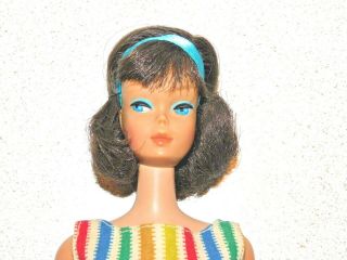 Barbie: Vintage Brunette Sidepart American Girl Bend Leg Barbie Doll