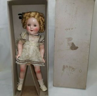 Vintage Ideal Shirley Temple Composition Doll W/ Orig.  Box 18 " $279.  99