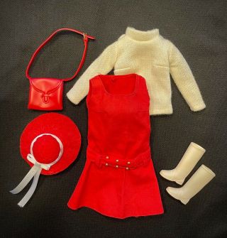 Vintage Barbie Japanese Exclusive 2625 Red Jumper Set Rare,  Htf