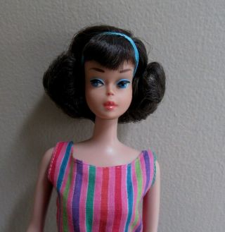 Vintage Japanese Midnight Sidepart American Girl Barbie Flesh Tone Doll