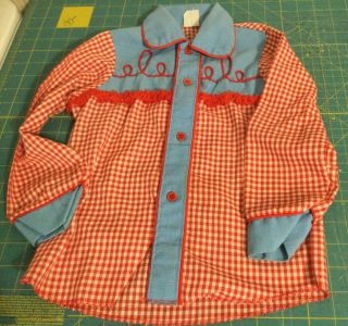 Vintage Toddler Western Outfit Blue Red Fringe Possibly Sears 2 - 3t