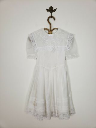 Vintage Gunne Sax By Jessica Mcclintock Cotton Gauze White Prairie Dress Girls 8