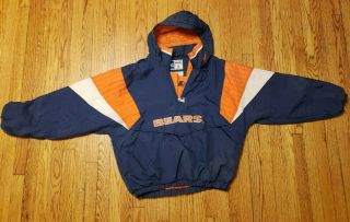 Chicago Bears Starter Jacket Pullover Mens Size L 90s Vintage