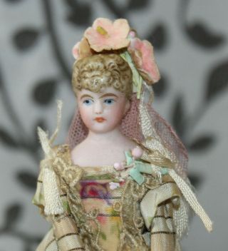 ANTIQUE Bisque GERMAN Dollhouse Doll BRIDE 2