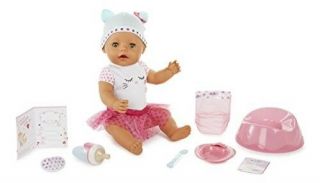 Baby Born Doll Interactive Kids Toddler Toy Play Set Diaper Plate Spoon