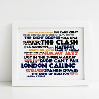 The Clash Poster,  London Calling,  Framed Art,  Album Print Lyrics Gift