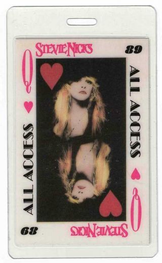 Stevie Nicks 1989 Other Side Of The Mirror Tour.  Laminate Backstage Pass