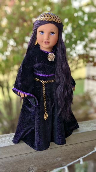 Custom American Girl Doll Truly Me 82 Tm Purple Eyes Wavy Wig Princess Ooak