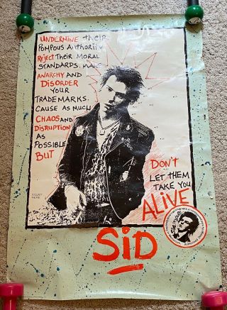 Sid Vicious - 1980s Poster - Punk - 89cm X 59cm - Sex Pistols - Athena