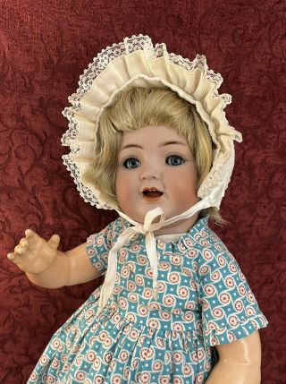 Antique German Bisque Head Toddler Doll Kammer Reinhardt 126 Flirty Blue Eyes