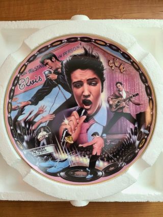 Elvis Presley “rockin In My Blue Suede Shoes” Musical Bradford Collectors Plate