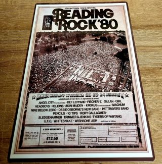 Reading Festival 1980 Def Leppard Gillan Iron Maiden Ozzy 8x12 Inch Metal Sign