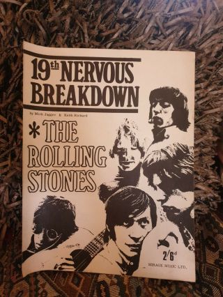 Rolling Stones 19th Nervous Breakdown Sheet Music 1966 - Lyrics
