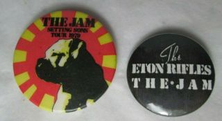 The Jam 2 X Vintage 1979 Badges Pins Buttons Punk Wave Mod