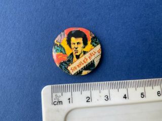Vintage 1970s Sex Pistols Pin Badge Sid Vicious Rules Hell Punk Rock Music Band