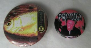 The Prodigy 2 X Vintage 1990s Pin Buttons Badges Post Punk Indie Big Beat Dance