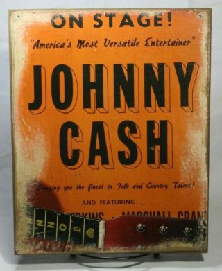 Johnny Cash Concert Poster Vintage Art Handmade Vintage Wood Sign