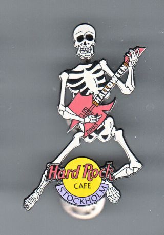 Hard Rock Cafe Pin: Stockholm 2003 Halloween Rocking Skeleton Le400