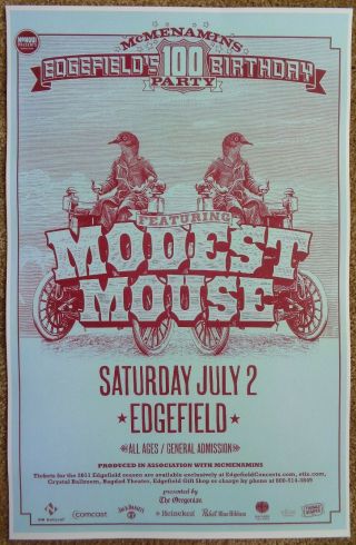 Modest Mouse 2011 Gig Poster Edgefield Portland Oregon Concert