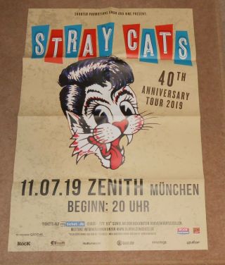 The Stray Cats - - German 2019 Gig Poster Poster - - 40th Anniversary Tour.