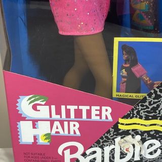 1993 Mattel African American Barbie Glitter Hair Xtra Long Hair NRFB 11332 4