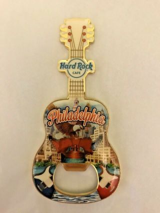 Hard Rock Cafe Hrc Philadelphia V17 Guitar Bottle Opener / Magnet Nwt