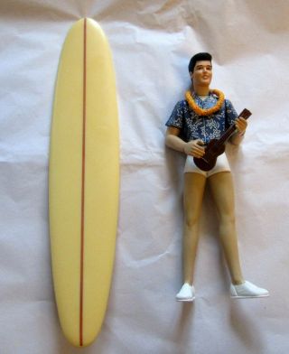 Elvis Presley 7 Inch Action Figure Blue Hawaii With Uke And Lei Plus Surfboard