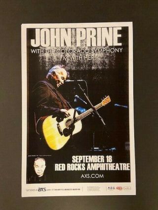John Prine Promo Concert Poster Red Rocks Amphitheatre Colorado Symphony 2019