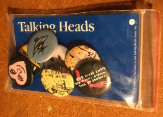 Vintage 1985 Talking Heads Little Creatures Promo Button Pin Set Of 7