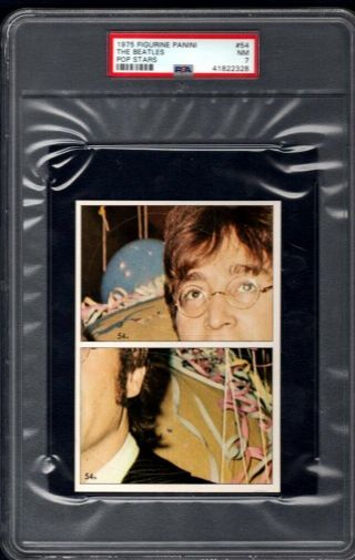 1975 The Beatles Card Psa 7 Figurine Panini Pop Stars 54 Pop 1/1 Highest Grade