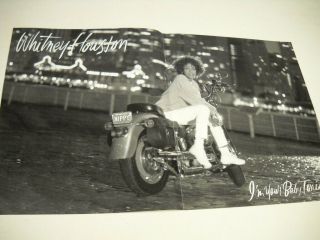 Whitney Houston Roaring Back On Her Motorcycle 1990 Supersized Promo Poster Ad