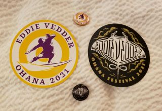 Eddie Vedder Ohana 2021 Sticker (2) And Button (2) Pack