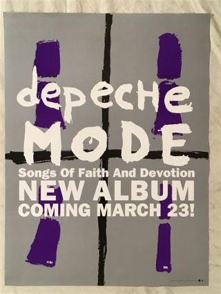 Depeche Mode 1993 Advance Promo Poster Songs Of Faith And Devotion