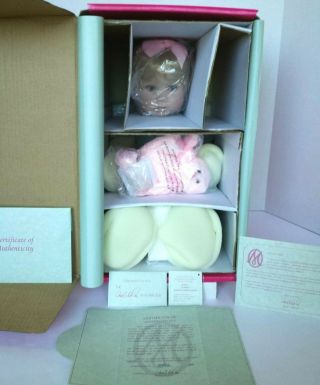 And Nrfb Marie Osmond Jenna Porcelain Doll 496 W/ Pink Teddy Bear