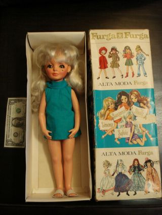 Vtg Collectible Gift 60s Made Italy Larg 17 " Furga Alta Moda S - Girl Doll Sh