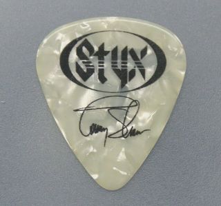 Styx // Tommy Shaw 2013 Tour Guitar Pick White Pearl Styxworld.  Com