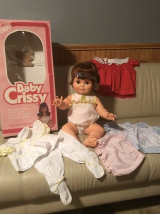 Big,  ￼ Ideal Baby Crissy Chrissy Doll 24” With Layette & Box