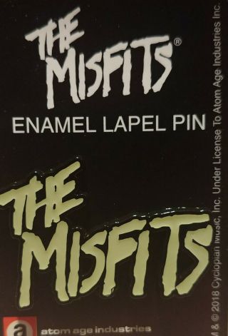 Misfits Logo Glow In The Dark Enamel Pin Danzig Punk Rock Horror