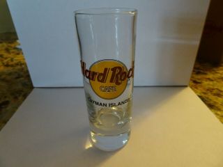 Hard Rock Cafe Cayman Island Shot Glass Double Black Circle And Black Lettering