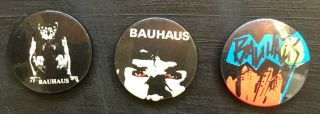 Bauhaus Set Of 3 X Pin Badge Vintage 1980 