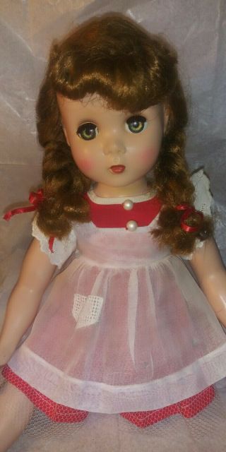1950s 17 inch Madame Alexander Polly Pigtails doll 3