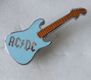 Acdc Ac - Dc Enamel Pin Badge Pop Music Heavy Metal Band Guitar Shaped