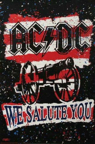 Music Rock Group Ac/dc We Salute You Cannon Poster 24x36
