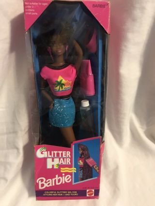 Glitter Hair Barbie By Mattel 1993 11332 African American