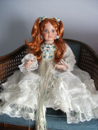 Angelique Seated Porcelain Doll By Donna Rubert & Rustie