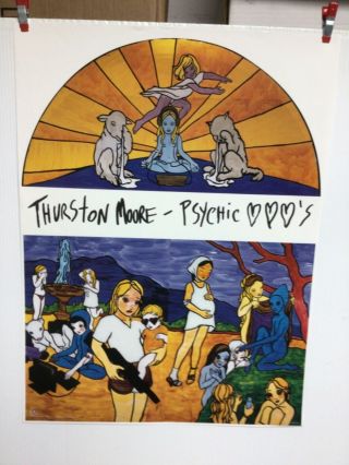 Thurston Moore Psychic”.  1995 Promo Poster Sonic Youth.  18” X 24”