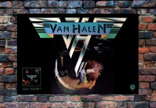 Van Halen First Album 1978 Logo Poster Promo 24 " X 16 " Display With " Your " Vinyl